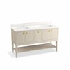 Kohler 60 in. Bathroom Vanity Cabinet With Sinks And Quartz Top in Light Clay 35028-LWG